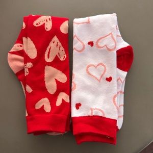 Valentine’s Day knee high socks bundle 2 pair NEW